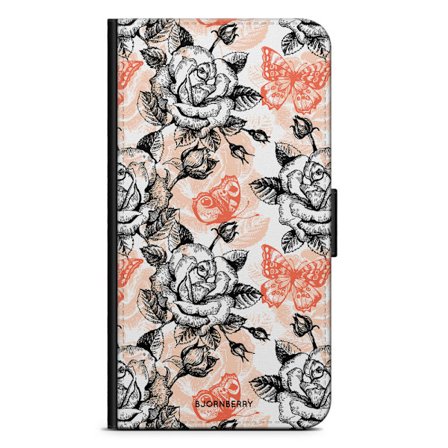 Bjornberry Plånboksfodral Sony Xperia XZ2 - Fjärilar & Rosor