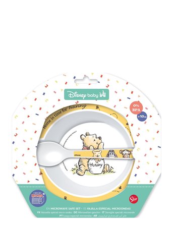 Peter Plys Winnie The Pooh, Toddler 2-Delt Sæt, Skål + Ske - Yellow - ONE SIZE