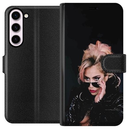Kompatibelt Lommeboketui til Samsung Galaxy S23+ Lady Gaga portrett med solbriller og dramatisk sminke i mørk glamorøs stil