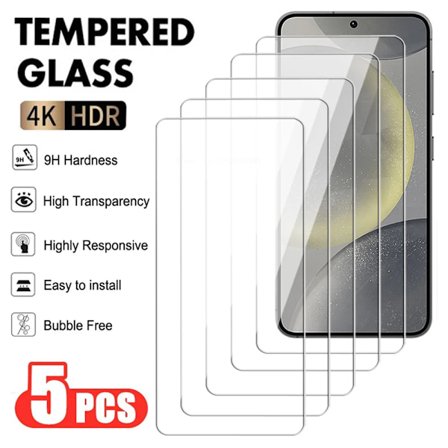 5 st 9H Skyddsglas kompatibelt med Samsung Galaxy S23 FE S24 Plus Ultra Härdat Skärmskydd A05 A15 A25 A35 A55 Skyddsfilm