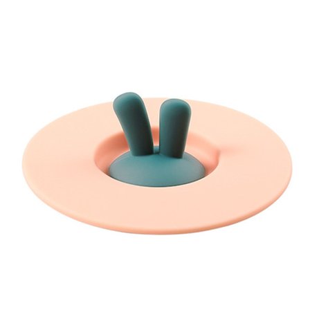 Kaninformet silikone kop låg støvtæt lufttæt krus dækken pink