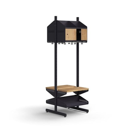 Garderobenschrank ENTRY, Basismodul, bodenstehend,1800 x 600 x 600 mm, anthrazit/Eiche