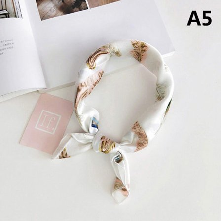 Naturlig Silkescarf Kvinnor Design Tryck Fyrkantig Scarf