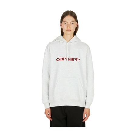 Carhartt Wip Logo Embroidery Hooded Sweatshirt Grå, Dame Sweatshirts