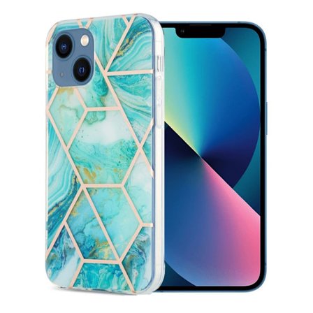 Marmormotiv iPhone 13 skal - Blå