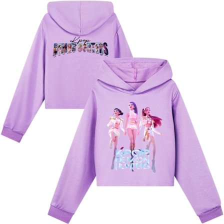 Popmote-mote for barn Demon Hunters-bokstavtrykk hettegenser og joggebukser treningsdresssett