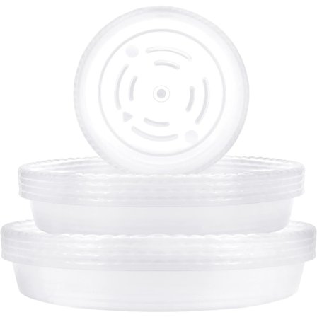 5-pak Plantepotte Underskåle - Gennemsigtige Genanvendelige Drypbakker til Indendørs og Udendørs Brug - Brug til Blomster, Haver, Planter & Orkideer