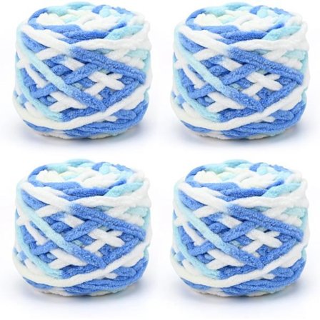 Garn 4 x 100g Flerfärgat Garn för Virkning, Mjukt Tjockt Garn, Gradient
