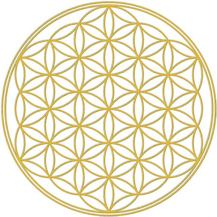 50 Livets Blomst Klistermærker 5 cm Guld Pakke