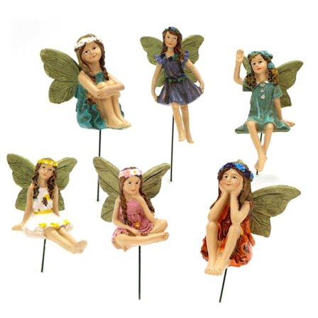 Paris_6 stk. mini havefigur feer dekoration til Fairy Outdoor Garden Yard Hjem Mini Fe Statue Figur Nem at bruge gave