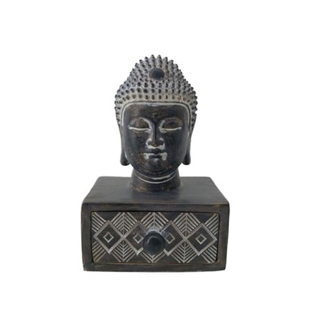 Buddha-patsas piilotetulla laatikolla, 10x9x16cm Polyresin