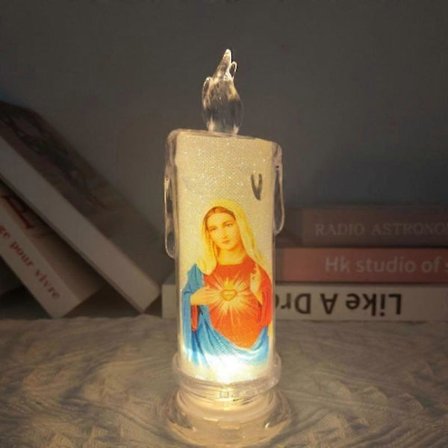 LED Bön Flamlösa Ljus, Jesus Helgon Religiös Dekoration