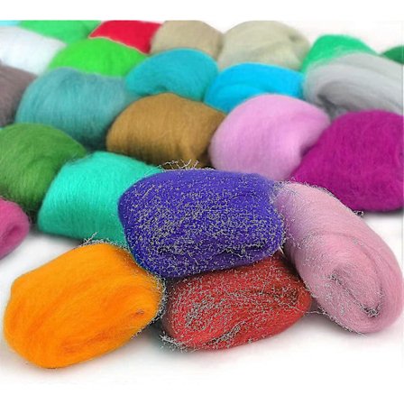 40 Färgade Filt Ull Set med Filt Ull Verktyg Nålfilt Set Filt Ull Sagoull Nålfilt Ull Set Filt Ull Roving Filt