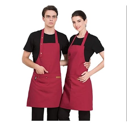 Forklæde, Vandafvisende Køkkenforklæde med Lommer, Justerbar Madlavningsforklæde