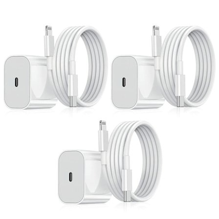 Oplader til Kompatibel med iPhone - Hurtig Oplader - Adapter + Kabel 20W USB-C Hvid