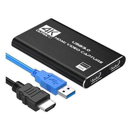 USB 3.0 HDMI Capture Card 4K Full HD 1080P Video- och ljudinspelningskort för spelinspelning Livestreaming Svart YEMAESRE