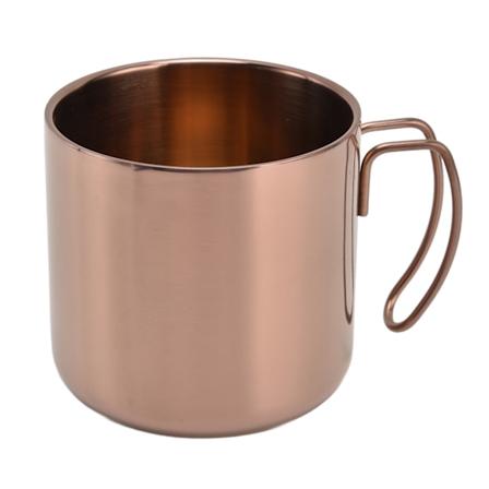 Kaffekopp i rustfritt stål 400 ml Slitesterk Praktisk bærbar vannflaske med håndtak for hjemmekontor Restaurant Rose Gold (uten lokk) 400 ml