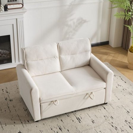 Modern dubbel bäddsoffa med utdragbar funktion – platsbesparande multifunktionell möbel för små lägenheter