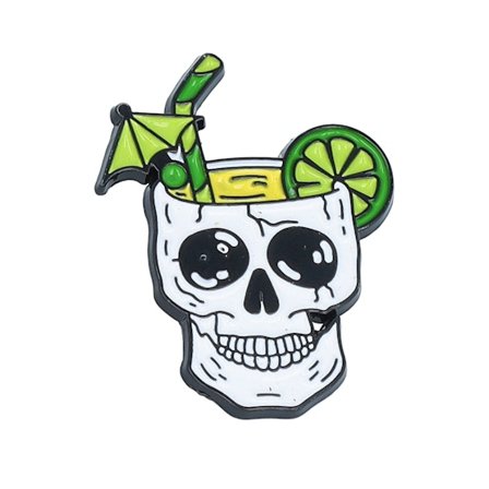 Cap Pins - Bianco Accessorio - Lemonade Skull Metal Enamel Pin @ Hatstore