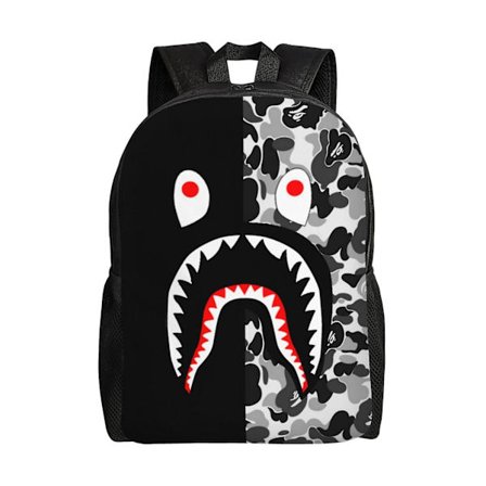 Unisex Bape Shark Camo Ryggsekker Skoleveske Boksekk Casual Dagstursekk Ryggsekk