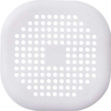 Afløbsrist til gulvafløb med sugekop, hårfanger til bruseafløb, gulvmåtte til køkken og badeværelse, hvid