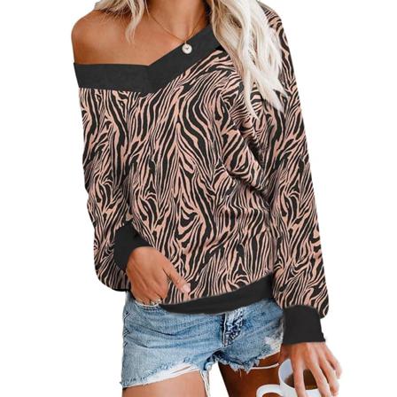 Kvinnor Geometrisk Lovely Trend Lantern Sleeve Summer C V-neck Shi