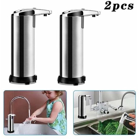 Automatisk sæbedispenser til badeværelse med infrarød sensor og berøringsfri vandtæt base - 2 stk.