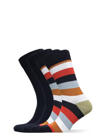 Timber 4-Pack Socks - Block Striped Black Knowledge Cotton Apparel