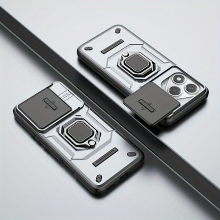 Sopii Honor 400 Lite -puhelimelle, tässä iskunkestävässä kuoressa on jalusta ja sormipidike, sisältäen magneettisen liukuvan ikkunansuojan (BR)_jar