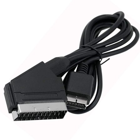 RGB Scart-kabel til konsol, understøtter PAL-format, højkvalitets kabel, erstatningskabel til PS2-konsol og TV-tilslutning
