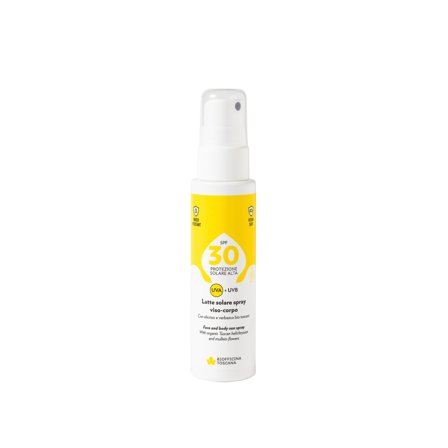 Biofficina Toscana Latte solare spray viso-corpo SPF30 100ml - Latte solare corpo alta prot.