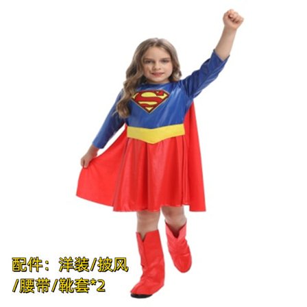 Halloween barn dam rollspel Superman Spiderman Batman Captain America kostym