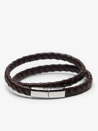 John Henric Men's Brown Bracelet Wiltz Size 20cm