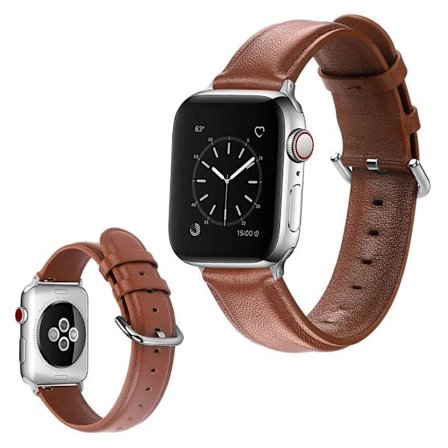 Apple Watch Series 5 40mm aitoa nahkaa oleva ranneke - Ruskea
