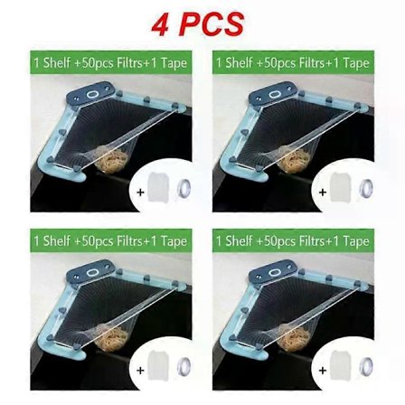 1/2/4 STK Foldbart Afløbsstativ Engangs Affaldspose Anti-tilstopning Vask Afløbshuller Affaldsfilter Mesh Affaldspose Til Køkken