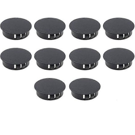 10 Stk. 35 mm Plast Rund Dæklamel Sort Rørendehætte til Stålrør Bord Stole Møbler Stokke Fonepro