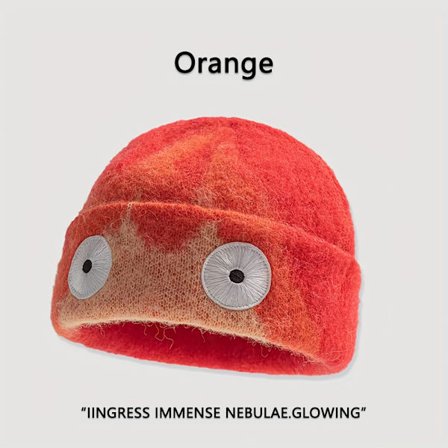 One plus-size Wacky Googly Eye Beanie for kvinner - Livlig oransje nyhetshatt, morsom julebordshattgave, myk elastisk lue for kostyme og daglig moro