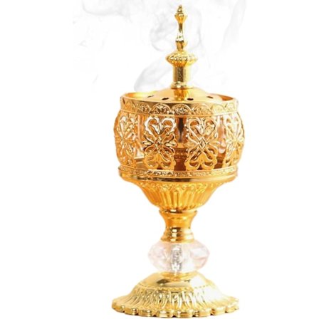 Globe Røgelsebrænder, Vintage Røgelsebrænderholder med Stabil Bund, Kul Røgelsebrænder med Intrikate Udskårne Mønstre