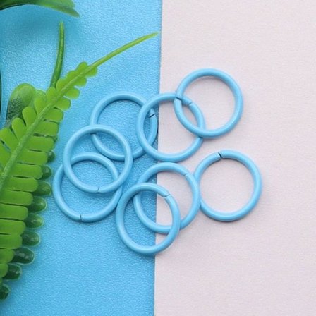 200Stk10 mm Rund Karabin Åpne Hoppringer LYSEBLÅ