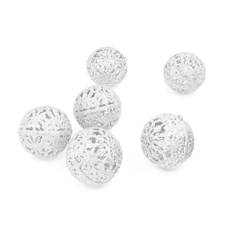 6 stk. Skinnende Julekulepynt 55 mm Knusesikre Julekuler Hengende Dekorasjoner til Tre Krans Peishyller[D]