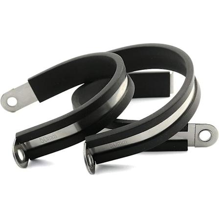 6 kpl 2 tuuman (50 mm) kumip llysteisi kaapeliklemmareita 304 ruostumattomasta ter ksest valmistettuja letkuklemmareita