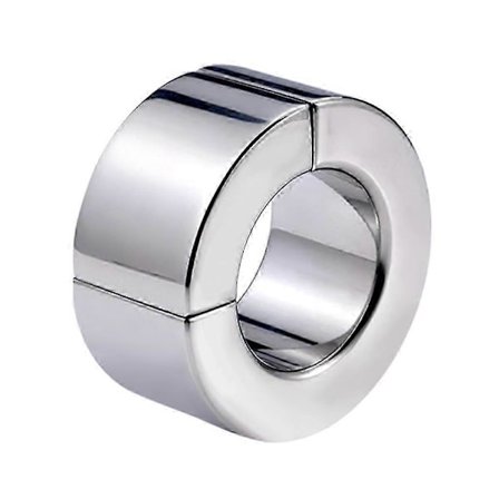 Magnetiskt Lås Metall Scrotum Hänge Kulsträckare Äggvikt Ring Restriktion Rostfritt Stål Nöjesleksaker för Män 56MM