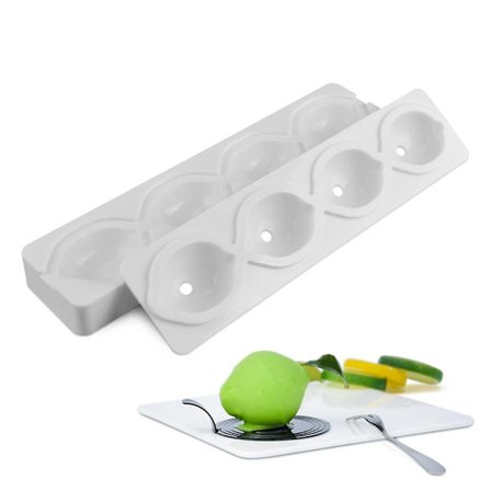 4-håls citronformade kakformar i silikon för mousse och muffins