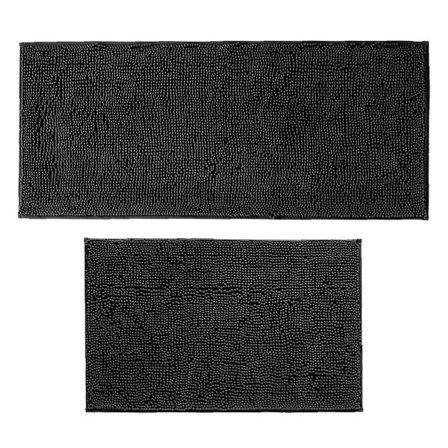 Kylpyhuonemattosarja 2 osaa Paksu Chenille Kylpymatto, Pehme t Nopeasti Kuivuvat Kylpymatot Muhkeat Imukykyiset Kylpyhuonematot Liukumattomalla PVC-