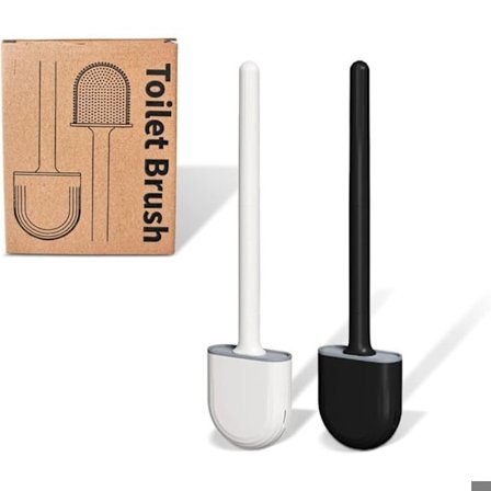 Litteä silikoninen WC-harja, 2 kpl, WC-harja ja pidikkeet, riippuva WC-harja, nopeasti kuivuva harjasetti
