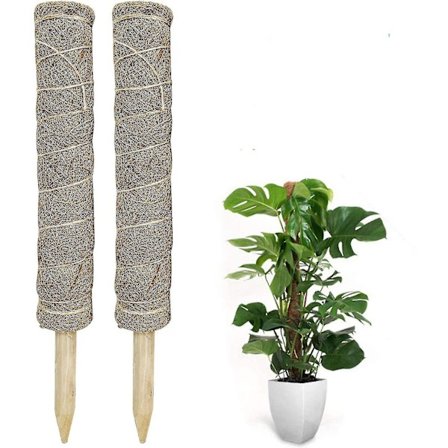 Mosestokk, 2 stk 40 cm klatrestøtte, utvidbar naturlig plantestokk kokosnøttstokk, plantestøtte