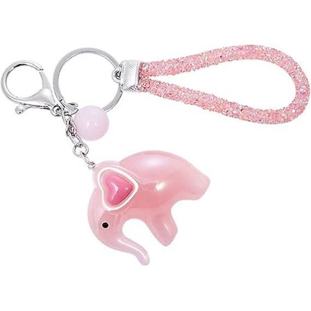 Rosa nøkkelring - Søt elefant nøkkelring - Akryl anheng - Valentinsdag dyr Mini kreativ nøkkelring - Ny tegneserie