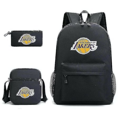 3st/ set Basket Star School Bag Team Of La Lakers Satchel Ryggsäck Med Pencil Bag Messenger Bag