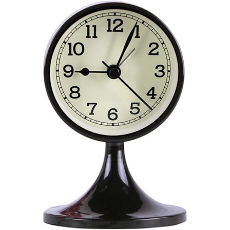 7,6 cm pyöreä herätyskello, analoginen, hiljainen, ei tikitä, pöydälle, makuuhuoneeseen