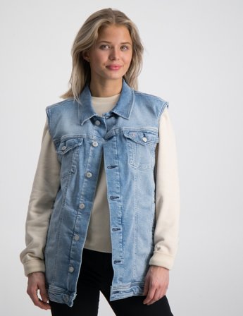 GANT DENIM VEST DRESS Blå Västar Tjej - Kids Brand Store